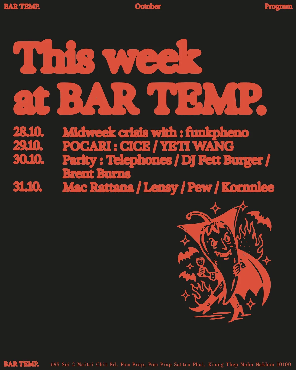 Saturday Lineup: Mac Rattana, Lensy, Pew, Kornnlee