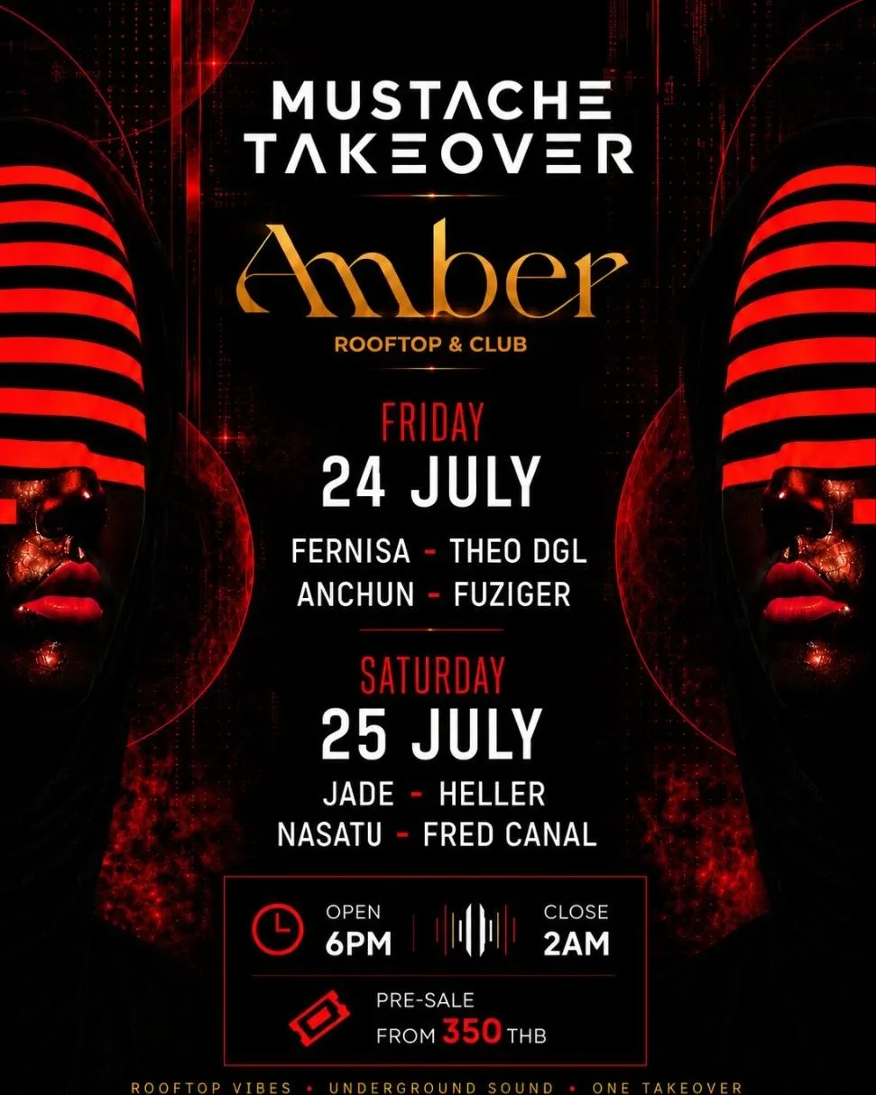 MUSTACHE TAKEOVER @ AMBER ROOFTOP & CLUB